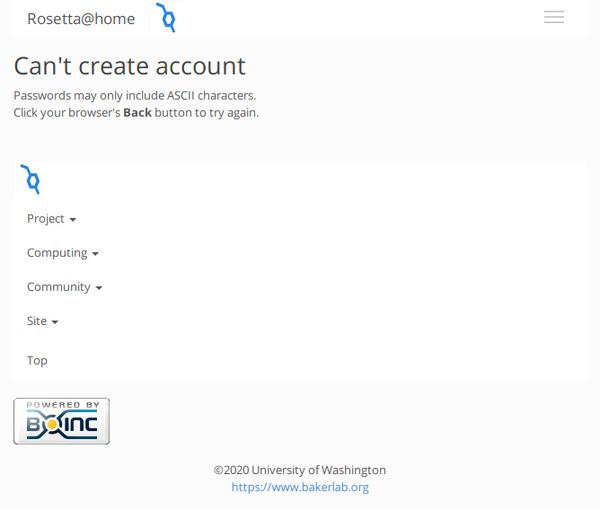 BOINC Bakerlab dumb password rule screenshot